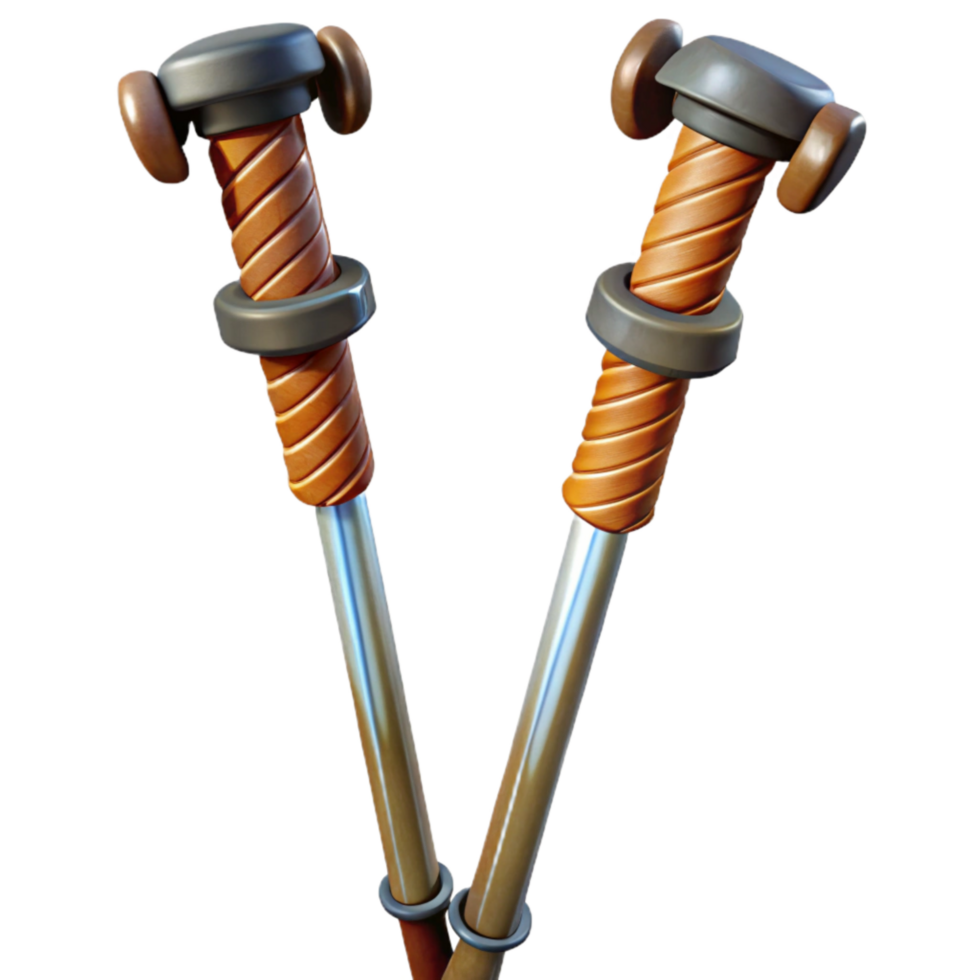 magnificent classic Ski Poles Aluminum Shafts Isolated Element original png