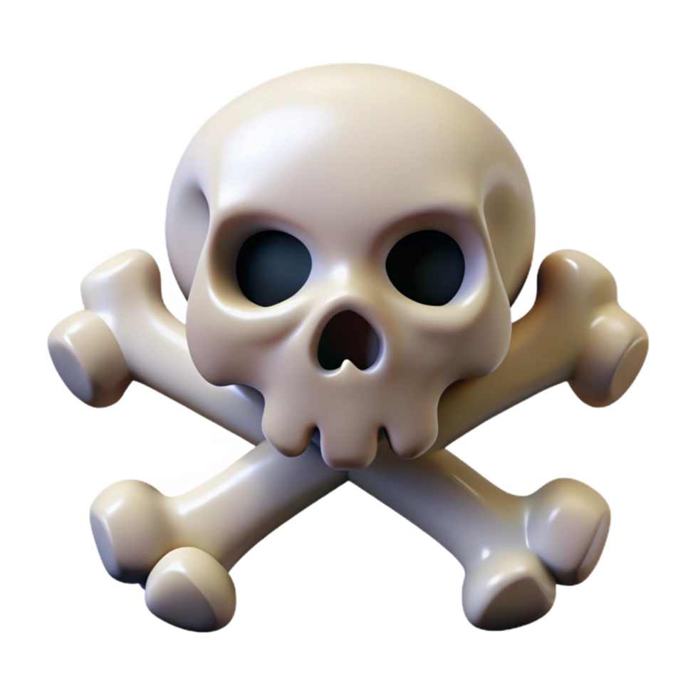 beautiful contemporary Skull and Crossbones Icon Isolated Element png