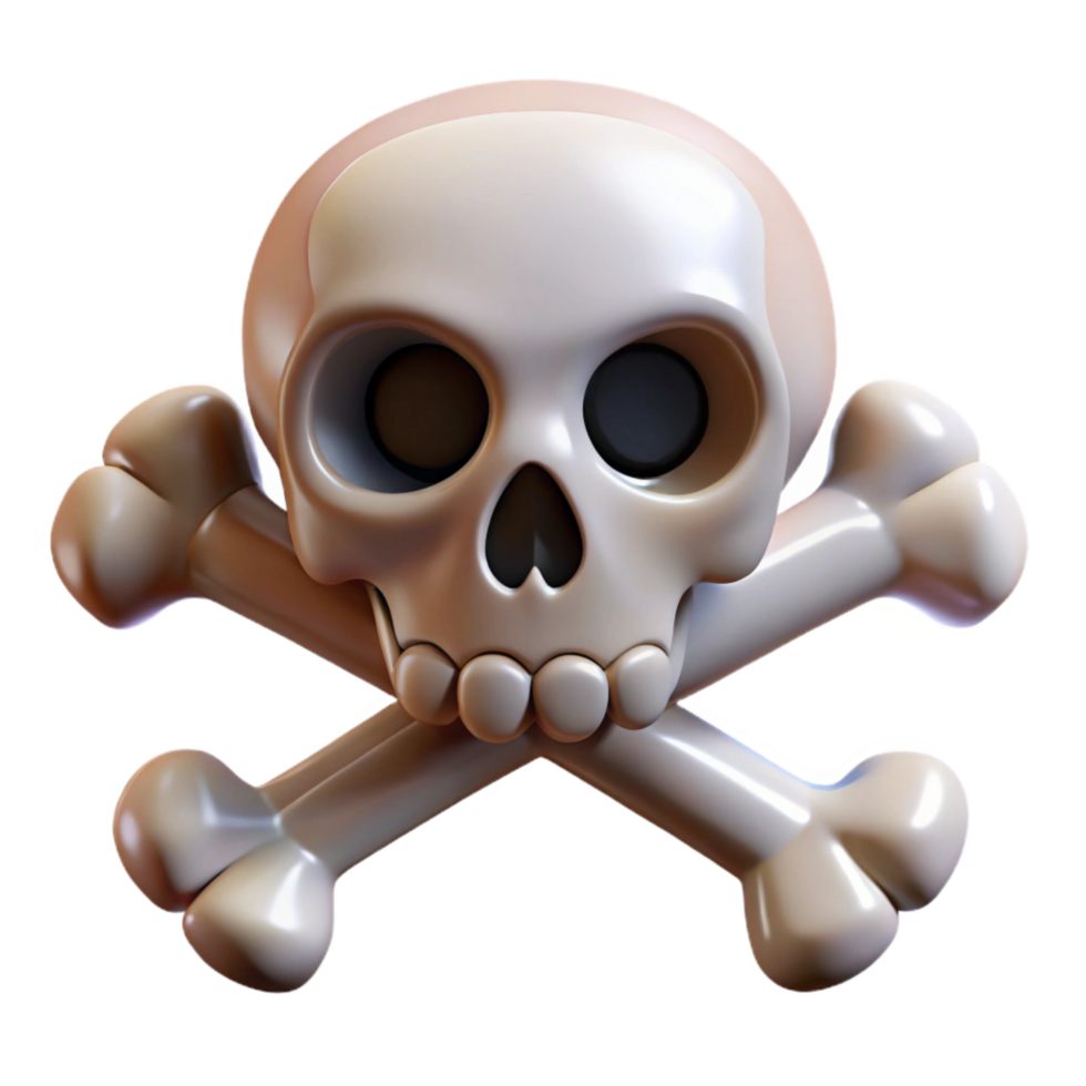 elegant abstract Skull and Crossbones Icon Isolated Element professional png