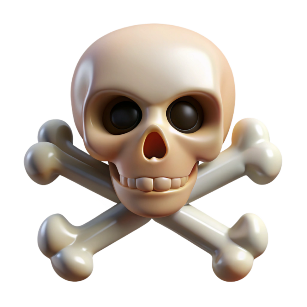vibrant modern Skull and Crossbones Pirate Symbol Isolated Cutout exclusive png