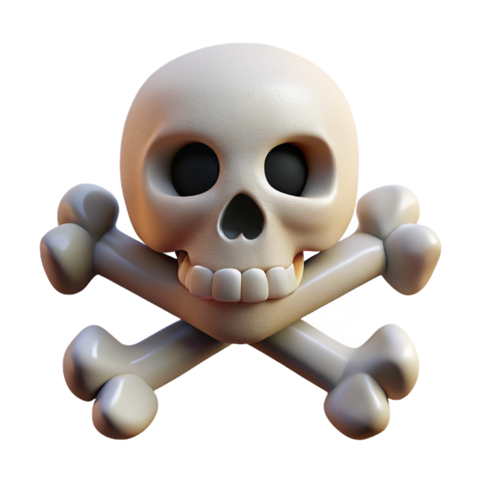 vibrant vintage Skull and Crossbones Icon Isolated Element premium png