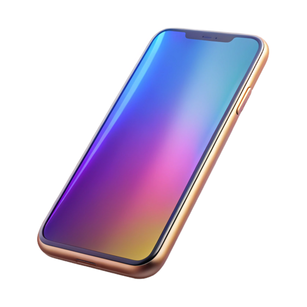 wonderful contemporary Sleek Smartphone with Gradient Screen Isolated authentic png
