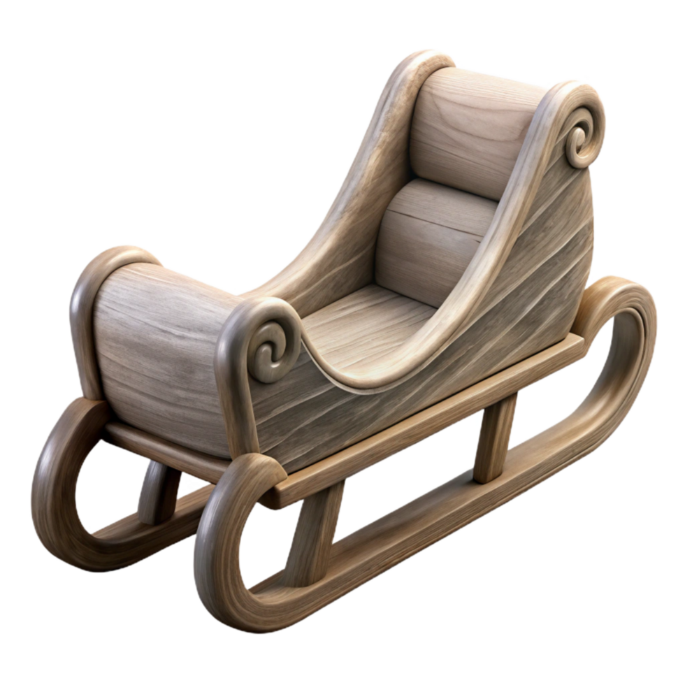 impressive creative Sled Wooden Design Isolated Element detailed png