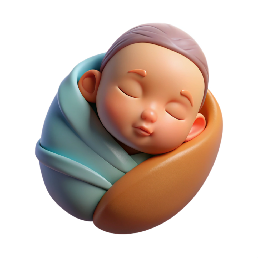 serene creative Sleeping Baby Peaceful Swaddled Cutout authentic png