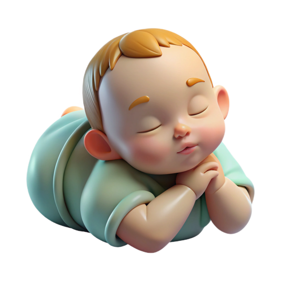 impressive traditional Sleeping Baby Peaceful Posture Isolated professional png