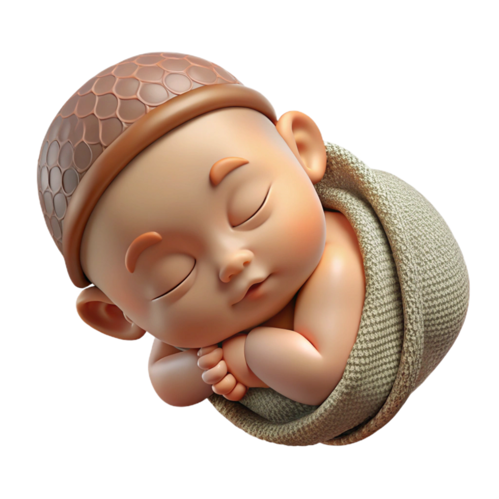 dramatic abstract Sleeping Baby Peaceful Posture Isolated high resolution png