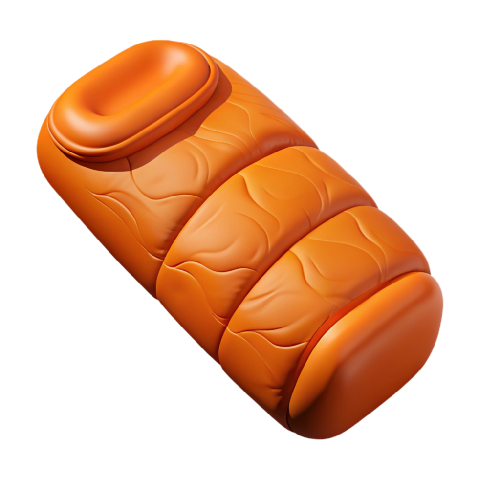 dramatic vintage Sleeping Bag Orange with Transparent Background professional png
