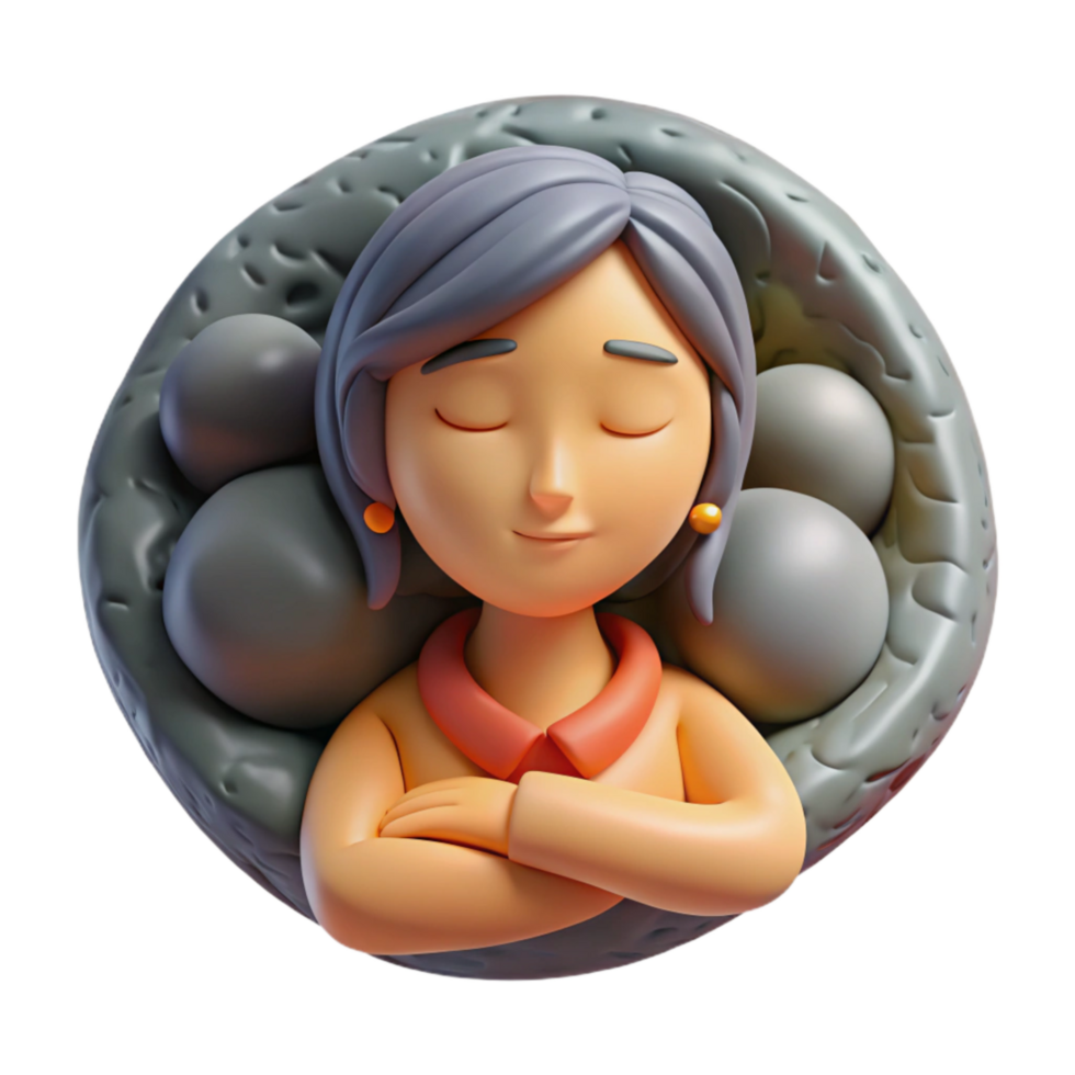 wonderful vintage Sleeping Woman Peaceful Expression Cutout high quality png