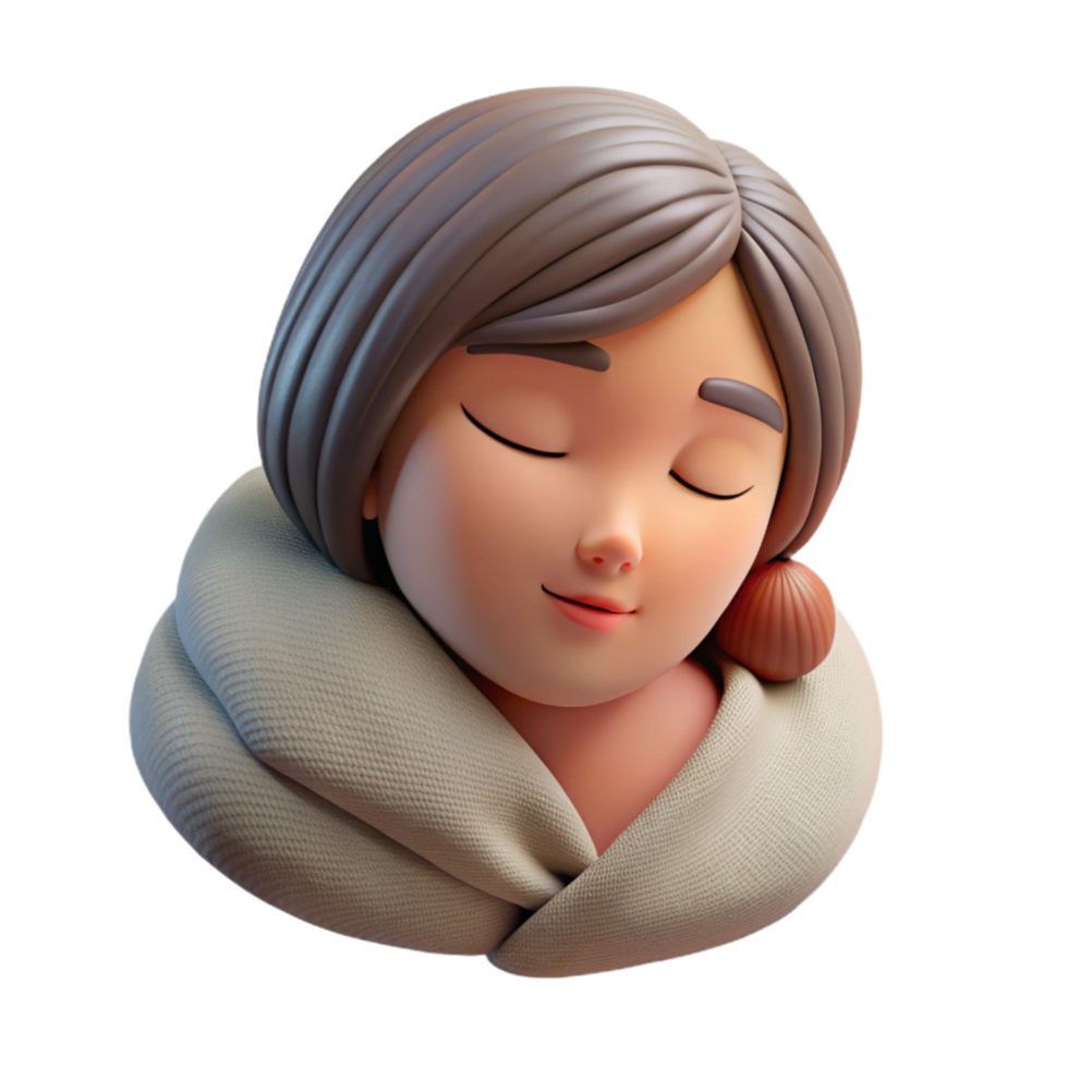 magnificent vintage Sleeping Woman Peaceful Side View Isolated Cutout original png
