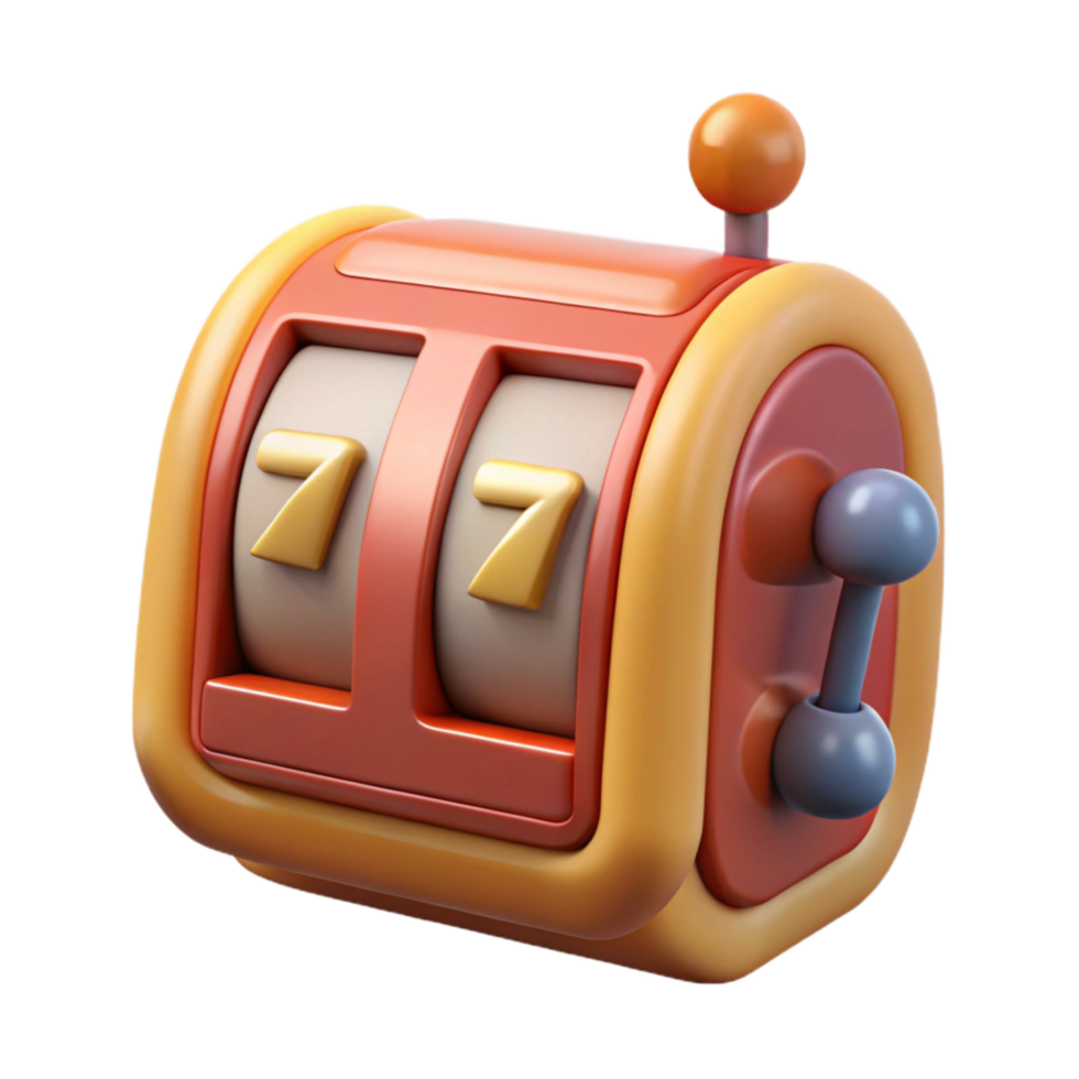 beautiful minimalist Slot Machine with Three Sevens Isolated Element genuine png