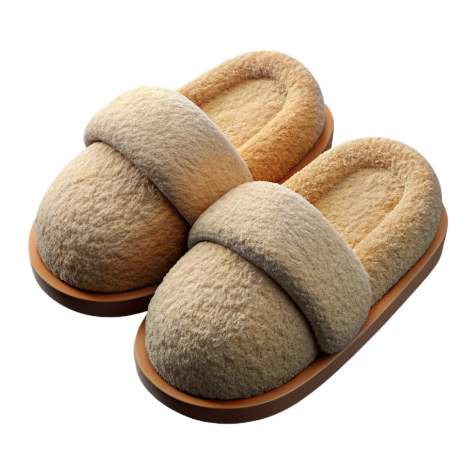 extraordinary minimalist Slippers Plush Texture Isolated Element professional png