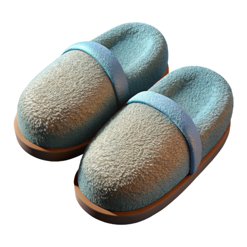 magnificent rustic Slippers Plush Texture Isolated Element professional png