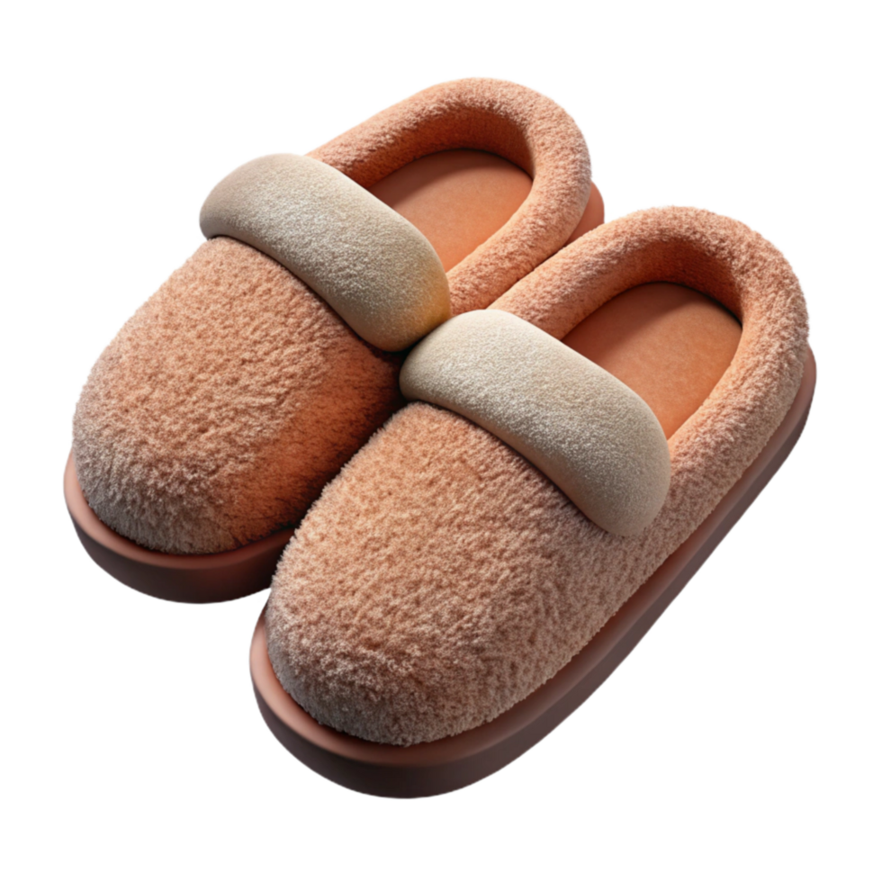 beautiful classic Slippers Plush Texture Isolated Element png