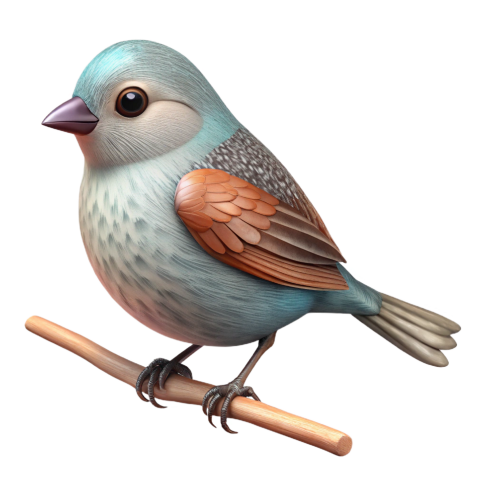 serene classic Small Bird Perched on Branch Transparent Background png