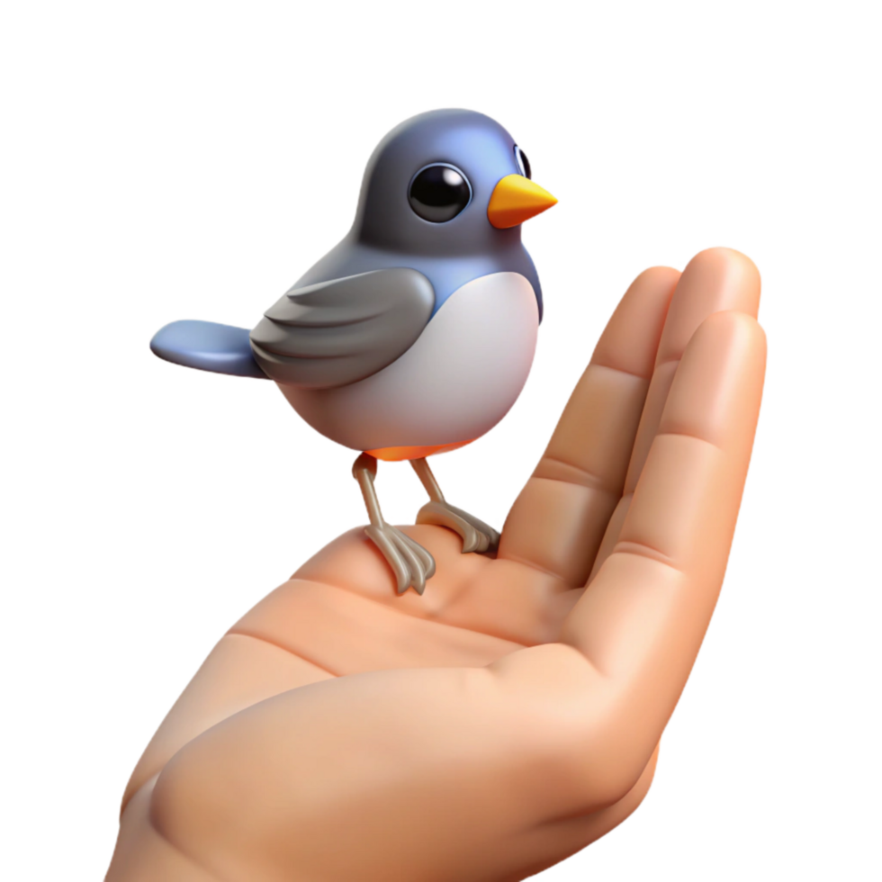 elegant classic Small Bird Perched on Branch Transparent Background png