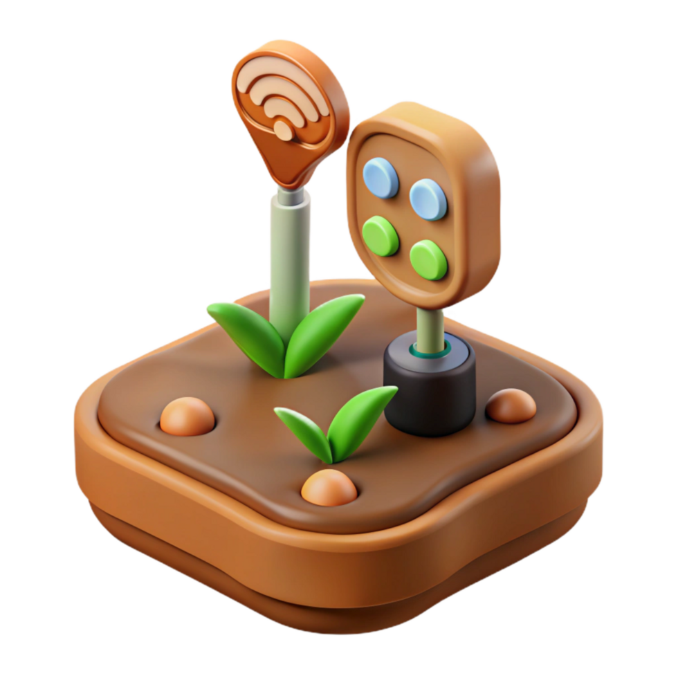 impressive rustic Smart Agriculture Sensor with Soil Moisture Data Isolated Cutout high quality png
