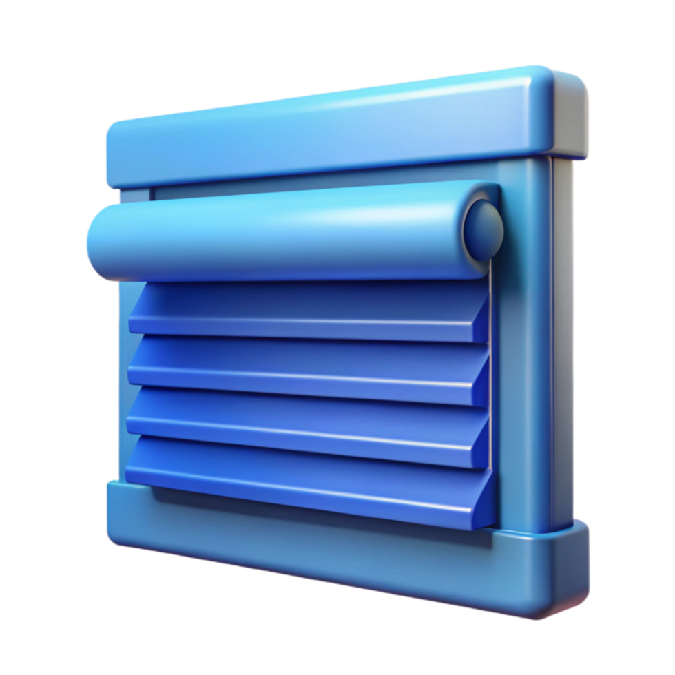 vibrant contemporary Smart Blinds Blue Closed Position Isolated high quality png