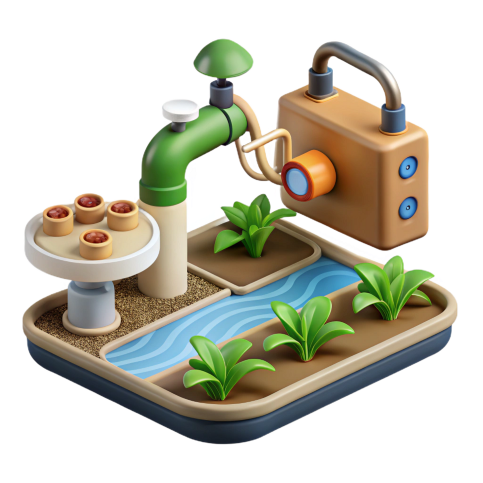 dramatic abstract Smart Agriculture System with Irrigation and Monitoring Isolated Transparent Background high resolution png