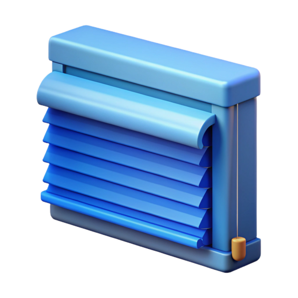 serene artistic Smart Blinds Blue Closed Position Isolated professional png