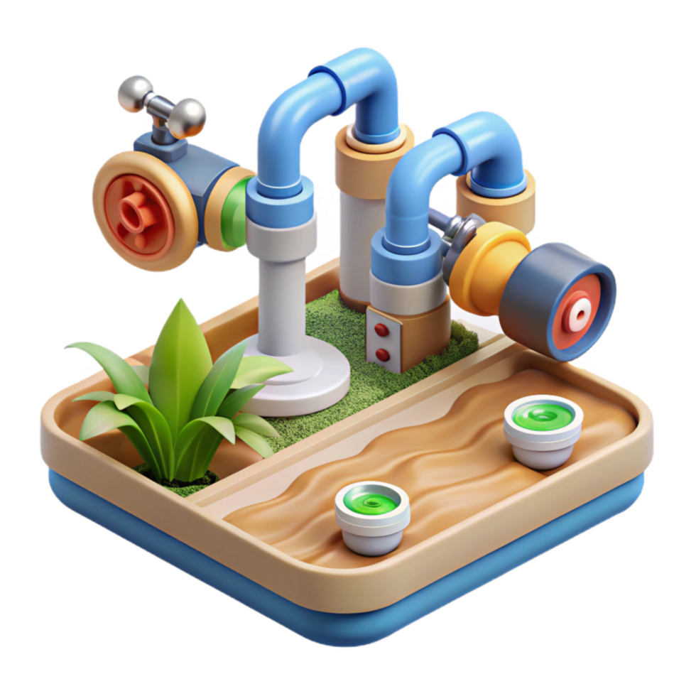 wonderful traditional Smart Agriculture System with Irrigation and Monitoring Isolated Transparent Background exclusive png