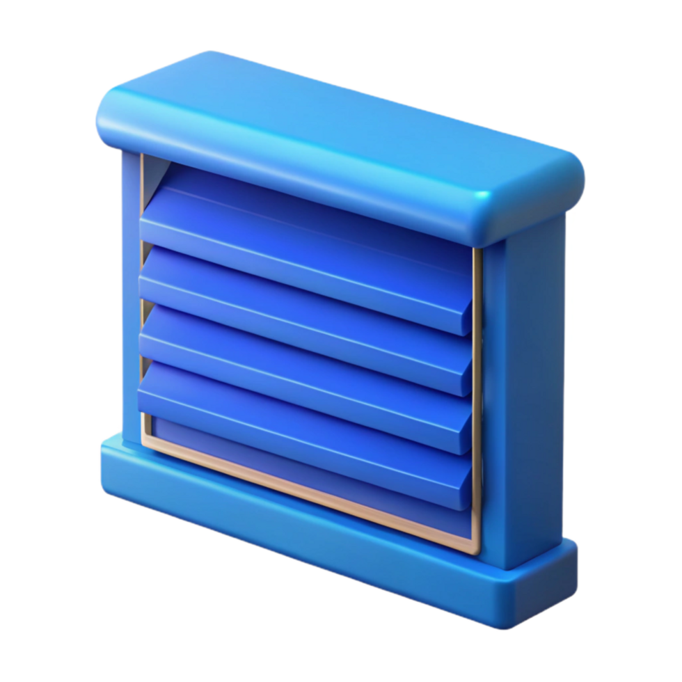 serene minimalist Smart Blinds Blue Closed Position Isolated original png