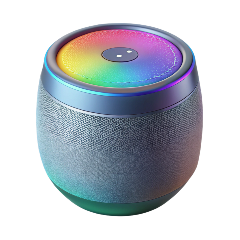 beautiful creative Smart Assistant Speaker with Colorful Lights Isolated original png