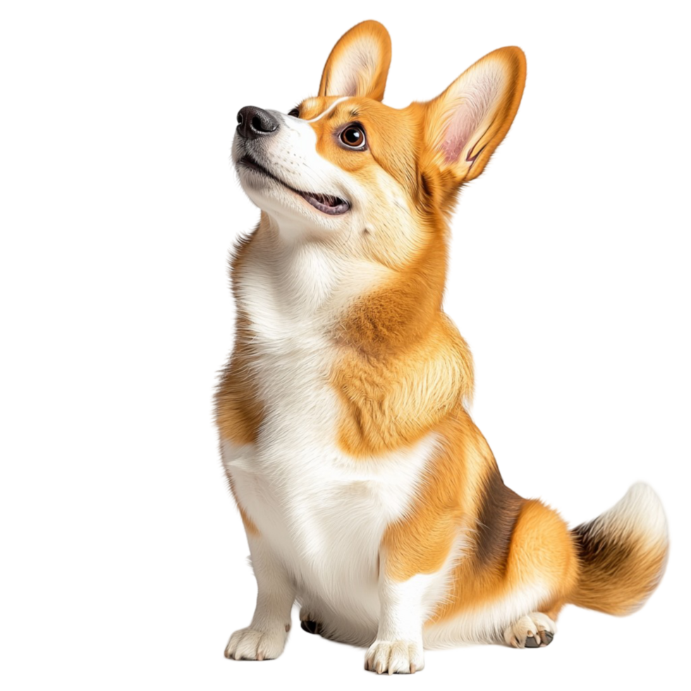 Cute corgi dog with a cheerful expression png