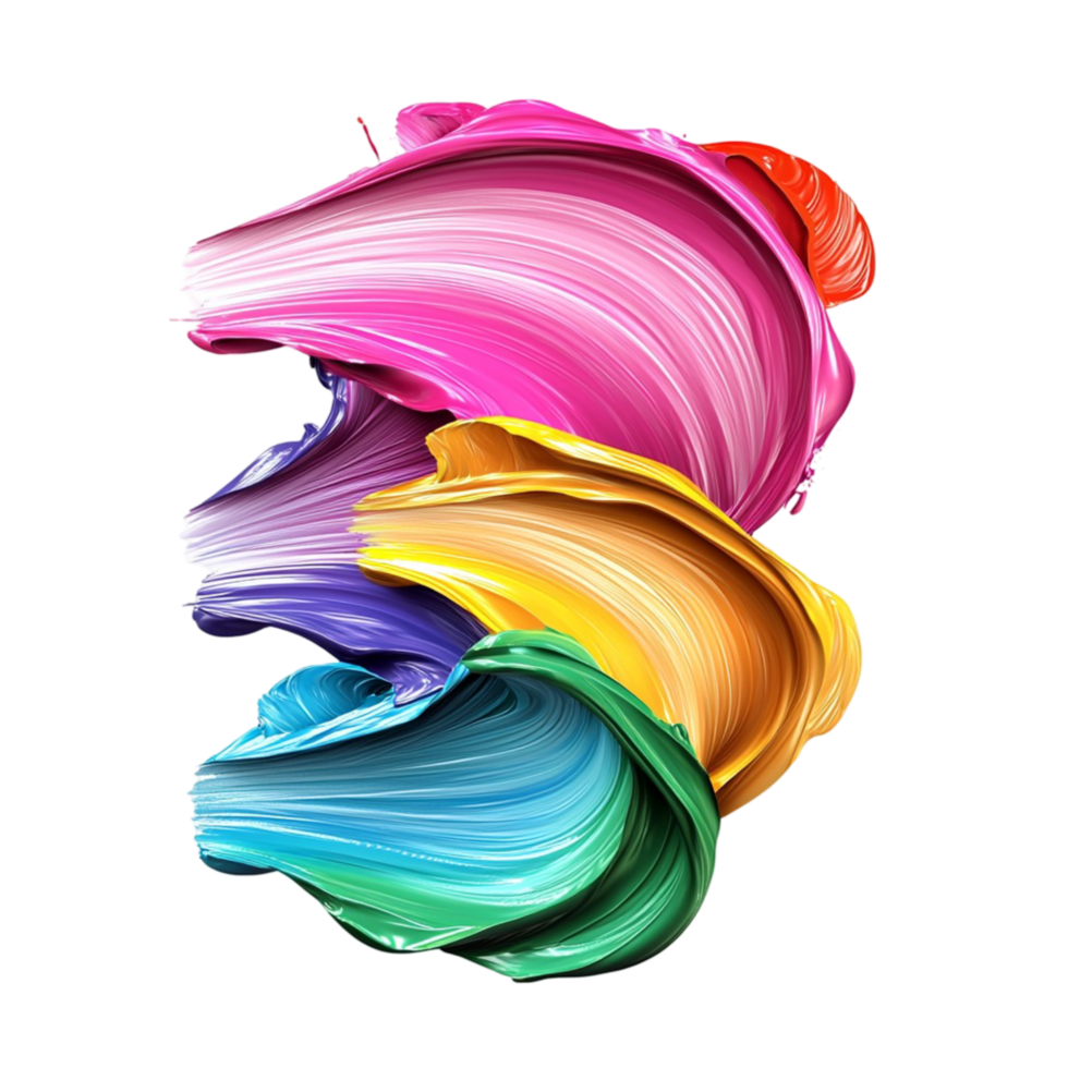 Vibrant swirl of colorful strokes in a dynamic design png