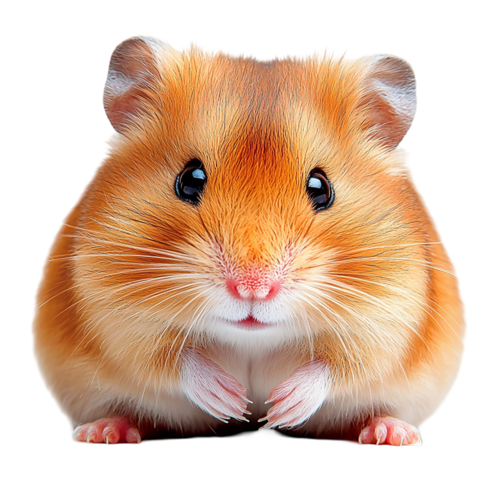 Cute hamster with fur and an adorable round face png