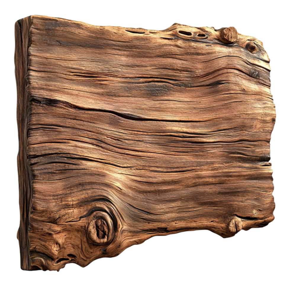 Natural wooden plank with grain and rough edges png
