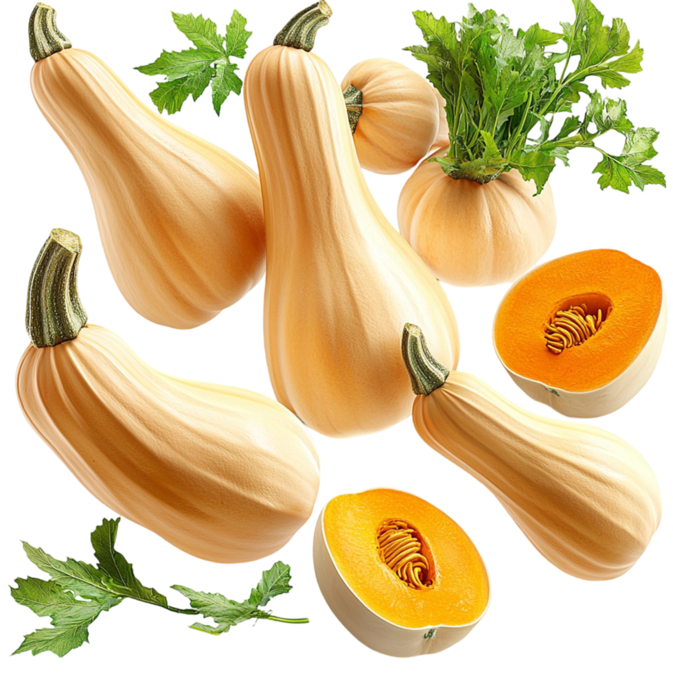 butternut squash with vibrant yelloworange flesh png