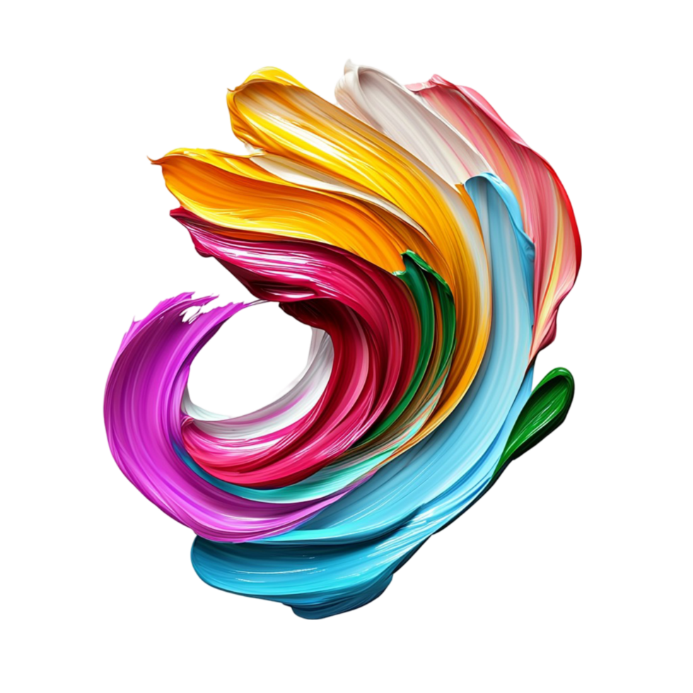 Vibrant swirl of multicolored with a blended texture png