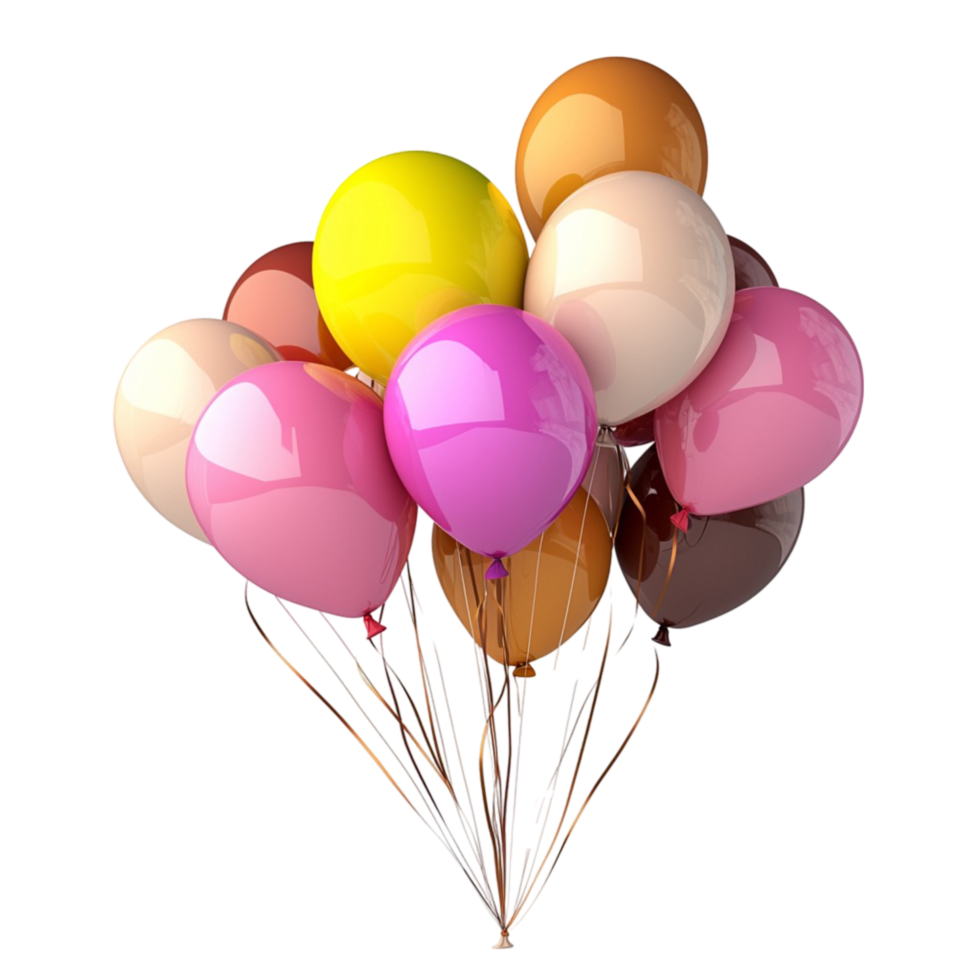 Bundle of colorful balloons with a mix of pastels and s png
