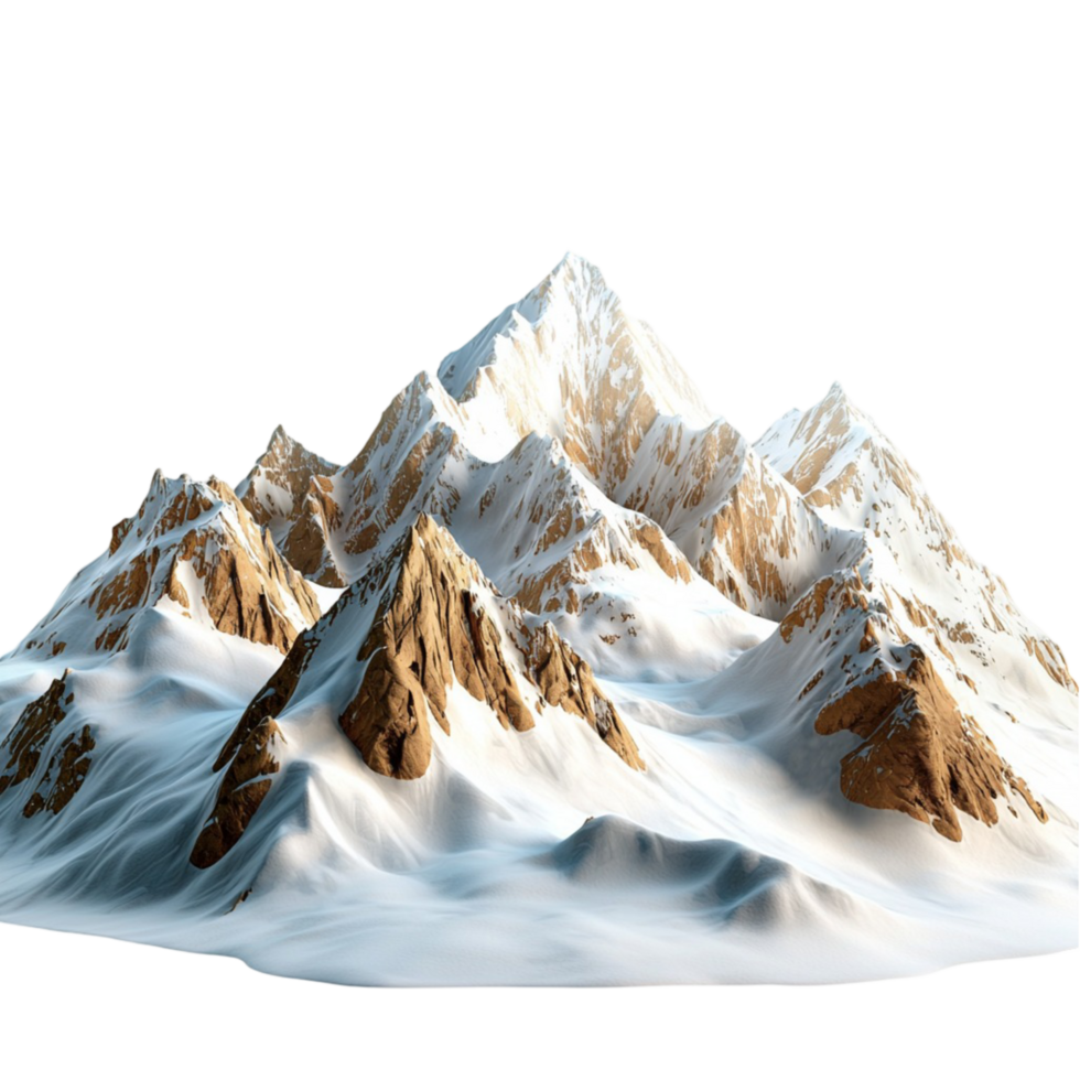 Snowcovered mountain peaks with sharp rocky edges png