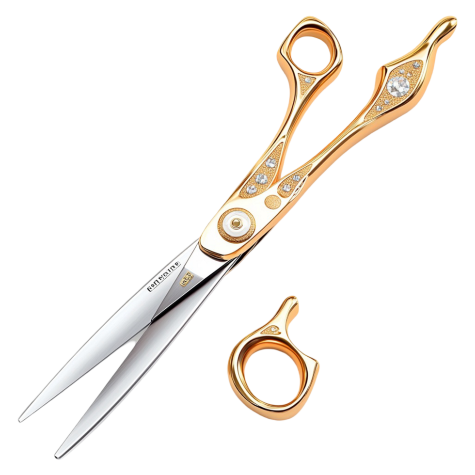 silver and gold scissors with a sleek and ergonomic design png