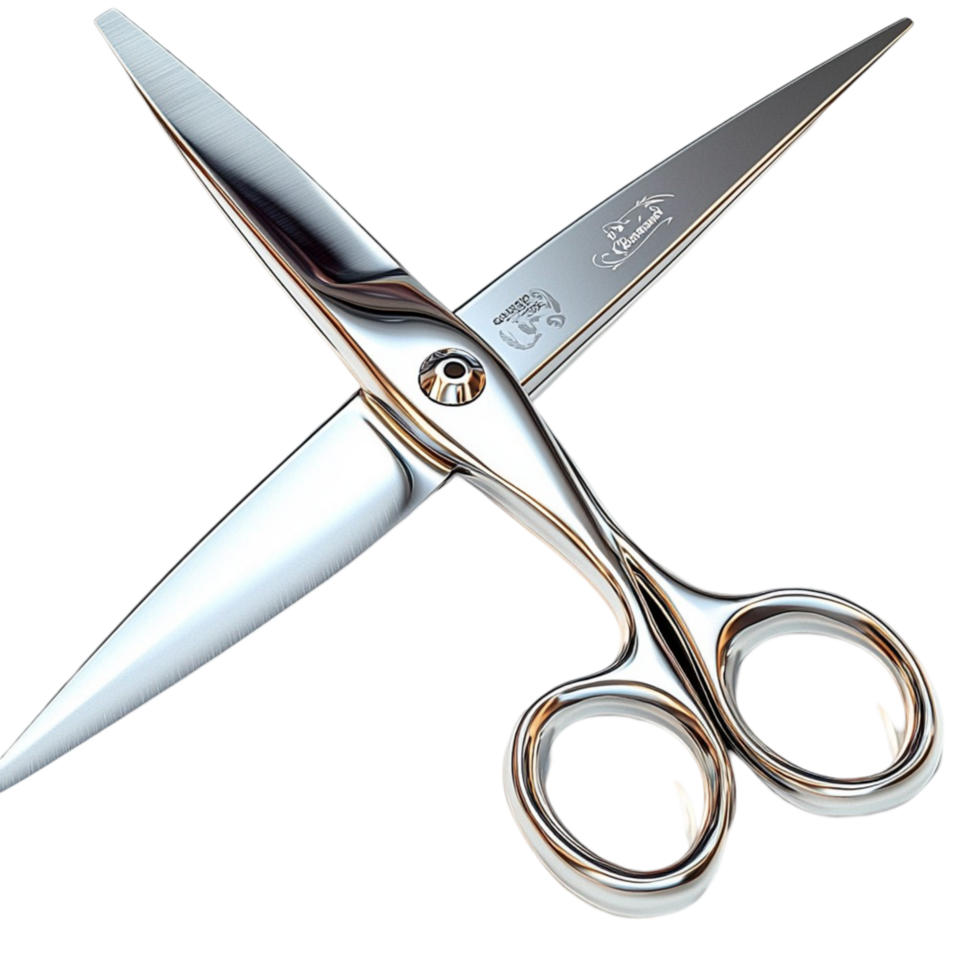 Sharp stainless steel scissors with a sleek design png