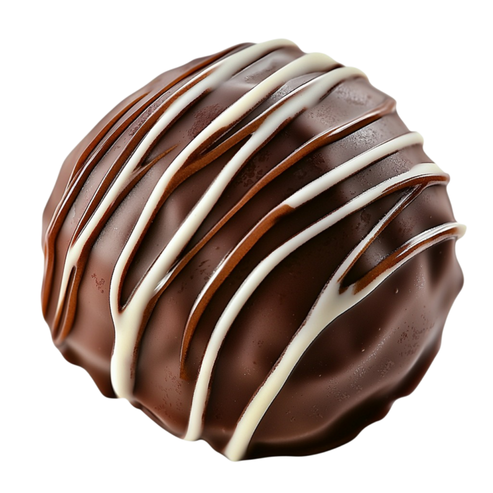 chocolate truffle covered in rk and white chocolate drizzle png