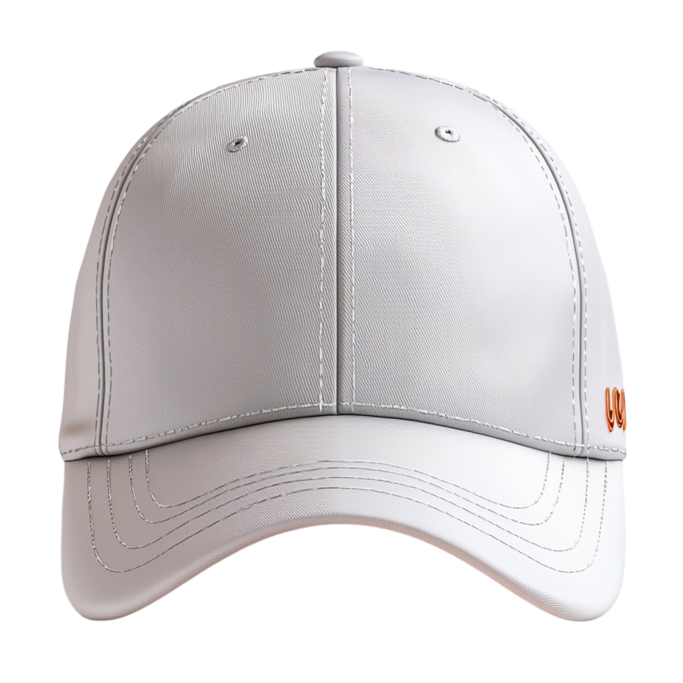 White baseball cap with a curved brim and a snug fit png