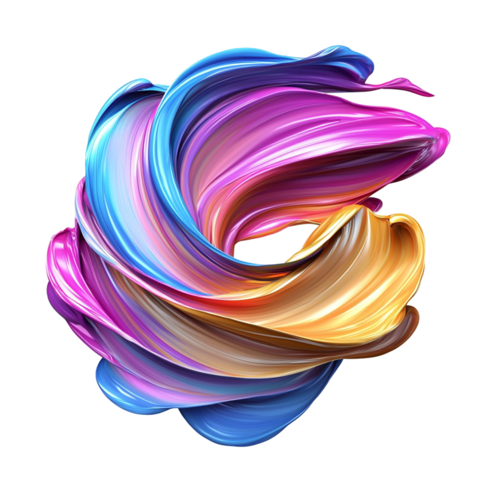Vibrant swirl of multicolored with a flowing motion png