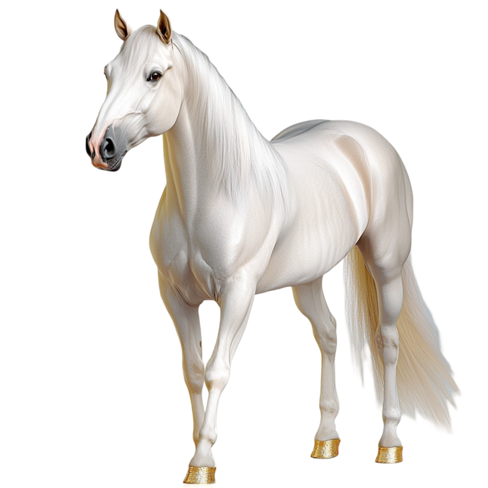 Majestic white horse standing gracefully png