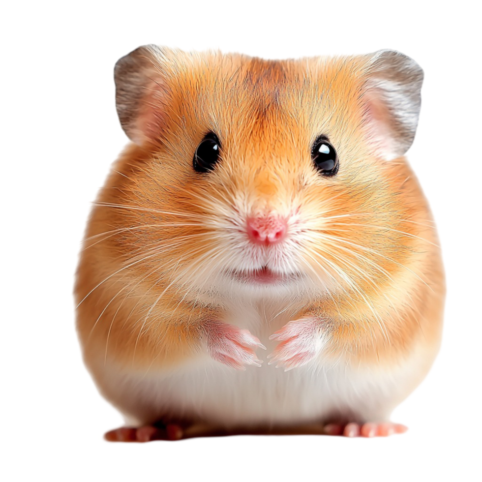 Adorable hamster sitting with tiny paws held together png