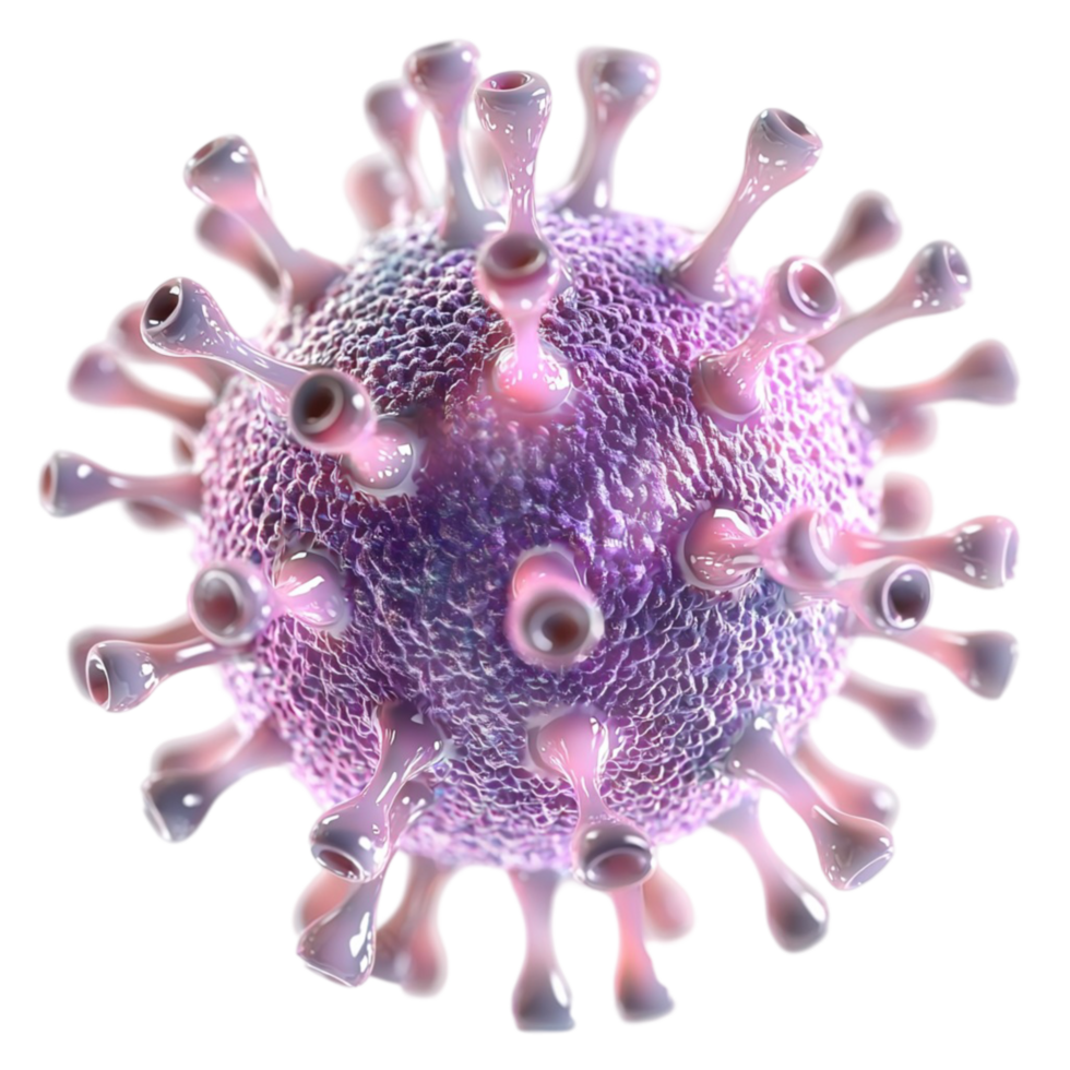 Microscopic view of a virus with a spiky and detailed structure png