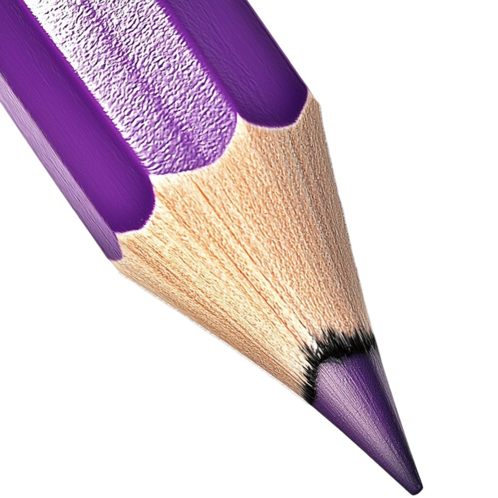 Set of sharpened purple pencils with and precise tips png