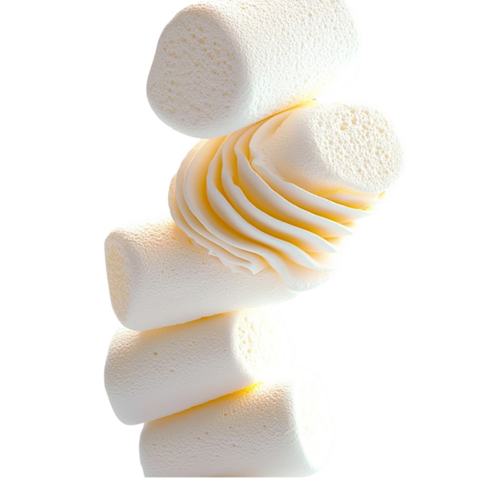 and fluffy marshmallows stacked together with a delicate white texture png