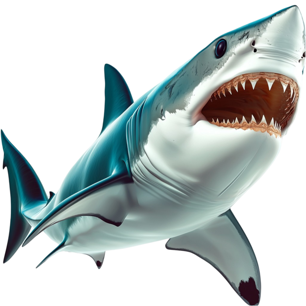 Powerful shark with sharp teeth and a sleek streamlined body png