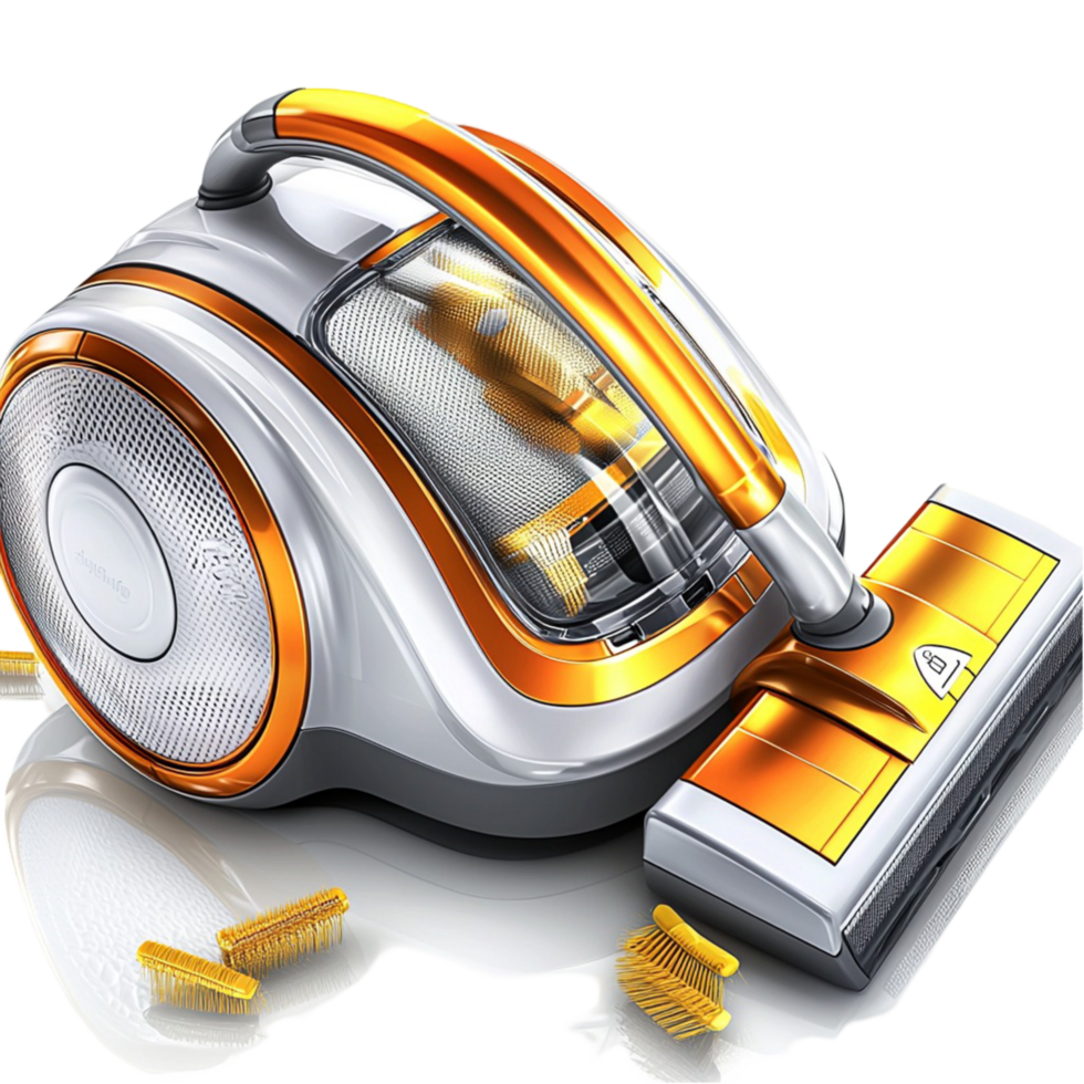 vacuum cleaner with a futuristic design and dust compartment png