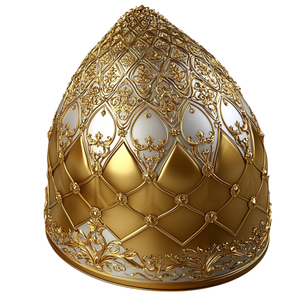 Ornate golden egg with intricate patterns and a luxurious appearance png