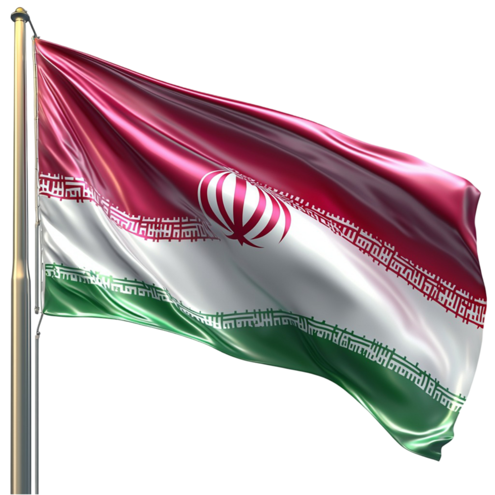 Iranian flag waving proudly with its red white and green colors png