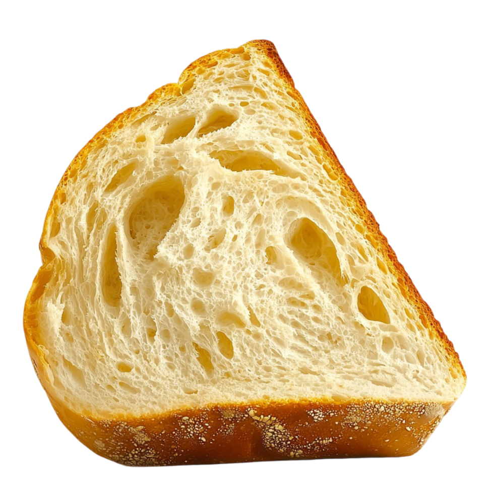 ly baked slice of bread with a fluffy texture and golden crust png