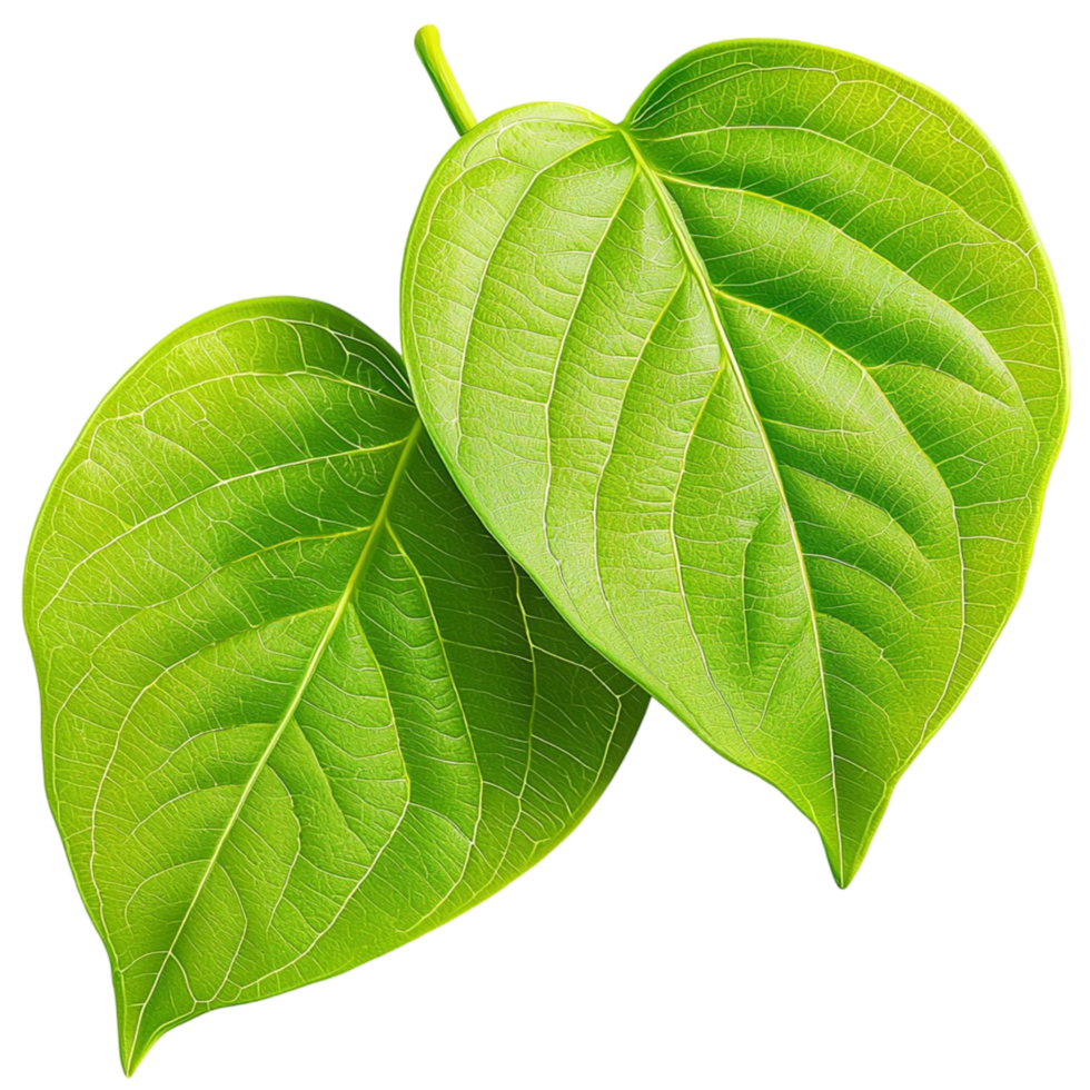 green leaves with visible veins and a vibrant natural color png